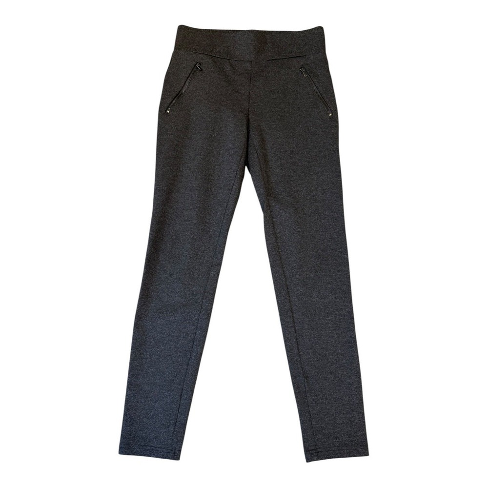 Ann Taylor Pull On Pants Career Casual Zipper Pocket Stretch Gray Small